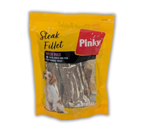 Pinky Steak Fillet mit Ente – zarter Snack für Hunde, 87 % Enten und Fisch, natürliche Zahnbelohnungen ohne Getreide, 100 g von OsoRetail