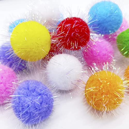 Osvela Cat Ball Toys Katzenball, verschiedene Farben, glitzernd, große Bälle, 20 Stück von Osvela