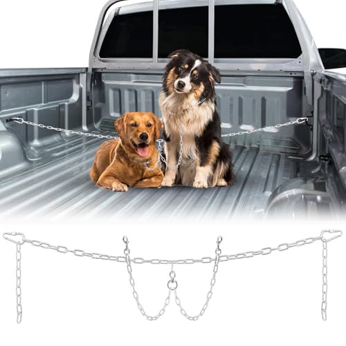 Otoolling Kette für Hunde- und LKW-Bett, Kreuzgurt, Metall, für LKW-Bett, Hundeleinensystem, kaufest, strapazierfähig, zum Ausspannen von Pickup, Auto, LKW (für 2 Hunde) von Otoolling