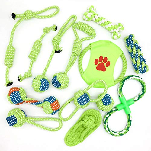 Ototon 13 Stück Kauspielzeug für Hunde, langlebig, rosa Seil, Trainingswerkzeug für kleine mittelgroße Hunde von Ototon