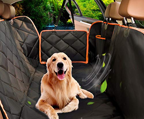 Ototon Autositzbezüge für Hunde und Katzen, aus Oxford-Stoff, Schutz für Rücksitze, Hunde, mit Sichtfenster, Sitzbank, wasserdicht, für Autos, SUV, LKW von Ototon