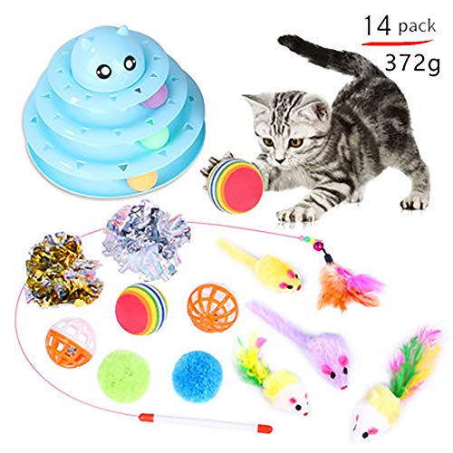 Ototon Katzenspielzeug, Tunnel, Spielzeug, Maus, Federn, für Katzen, Kätzchen, Minou (J) von Ototon