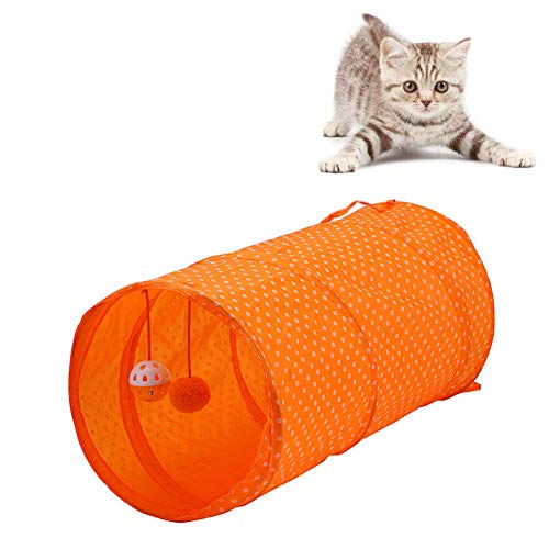 Ototon Katzenspielzeug, Tunnel, faltbar, mit Kugel, zum Aufhängen, für Katzen, Kätzchen, Haustiere von Ototon