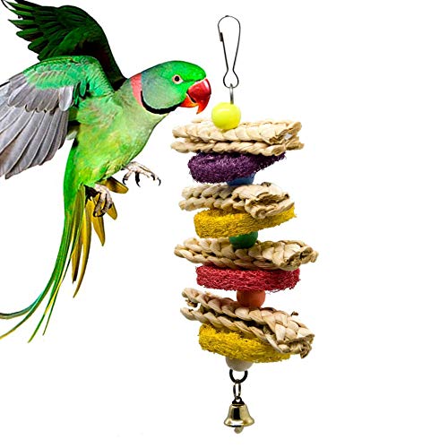Ototon Vogelspielzeug aus Naturholz, Schaukel mit Glocke, Zubehör zum Aufhängen, Dekoration für Papageien von Ototon