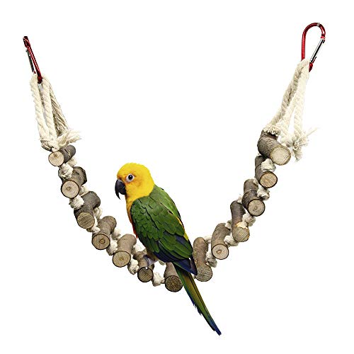 Ototon Vogelspielzeug aus Naturholz, Schaukel zum Aufhängen, Dekoration für Papageien, kleine Tiere von Ototon