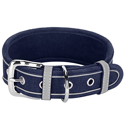 Dog Collars - Dog Collar for Large Dogs - Adjustable Reflective - Soft and Breathable Artificial Leather - Stainless Steel Zinc Alloy Buckle and D Ring - for Medium Large Dog (M 56 * 5,0 cm) von Otufan