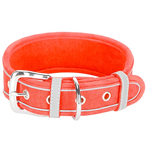 Dog Collars - Dog Collar for Large Dogs - Adjustable Reflective - Soft and Breathable Artificial Leather - Stainless Steel Zinc Alloy Buckle and D Ring - for Medium Large Dog (M 56 * 5,0 cm) von Otufan