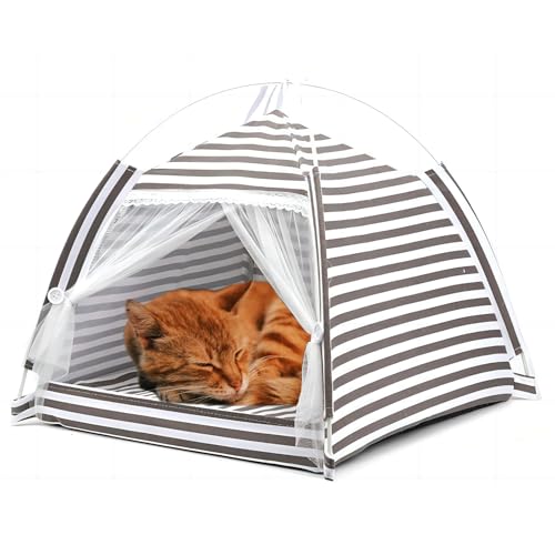 Haustier-Tipi, Hundezelt,Katzen-Hunde-Tipi-Betthaus Haustierzelt für den Innenbereich Haustierspielhäuser Hunde/Katzenbetthaus mit abnehmbarem waschbarem Kissen für Hunde Katzen Kätzchen Reisen (Grau) Haustier-Tipi, Hundezelt,Katzen-Hunde-Tipi-Betthaus Haustierzelt für den Innenbereich Haustierspielhäuser Hunde/Katzenbetthaus mit abnehmbarem waschbarem Kissen für Hunde Katzen Kätzchen Reisen (Grau) von Otufan