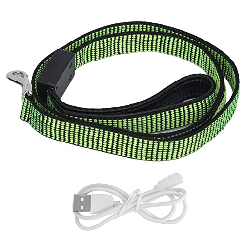 Hundeleine – Leuchtende Hundeleine – mit wiederaufladbarer USB-LED – Verstellbarer Sicherheitsstandard – mit einfach zu bedienendem Metallclip – für kleine und mittelgroße Hunde (Green) von Otufan