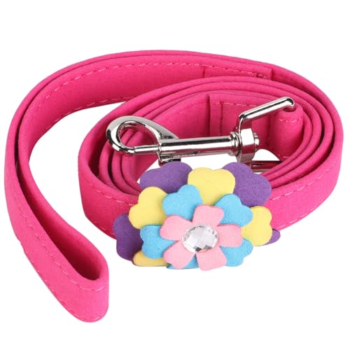 Hundeleine – Zugleine für Hunde – erstklassige Materialien – mit benutzerfreundlichem Schnallendesign – Bezaubernde Blumendekorationen – Strass-Design – für mittelgroße und (D) von Otufan