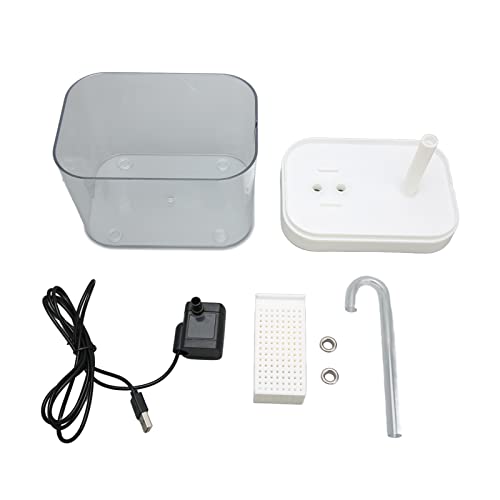 Katzenwasserbrunnen zum Trinken, Katzenbrunnen, automatisch, leise, mit USB, transparenter Haustierwasserspender mit Winkelrohr, 1,5 l, abnehmbar, für Katze (OtufanK0XEy-13) von Otufan
