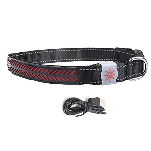 Leuchtendes Hundehalsband – LED-Hundehalsband – mit Verstellbarer Schnalle – einzigartige dekorative Muster – einfache Bedienung – eine USB-Lademöglichkeit – für große, (L) von Otufan