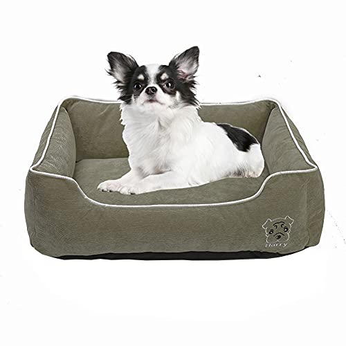 OuLi Store® Orthopädisches Hundebett Hundekörbchen Hundesofa Hundekissen Hundekorb Bezug Waschbar Pet Sleeping Bag (XL: 70 × 53 × 20 cm, Armeegrün) von OuLi Store