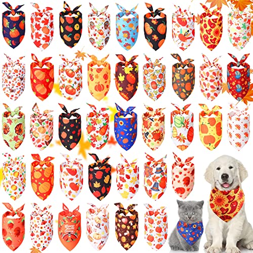 40 Stück Thanksgiving Hundehalstücher Lätzchen Dreieck Hundeschal Lätzchen Hundehalstuch Set Hundehalstücher für Thanksgiving Haustier Kostüm Zubehör Dekoration von Oudain