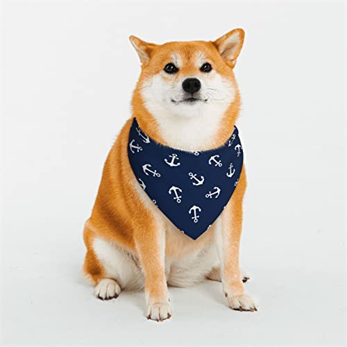 Einfache Anker-Hundehalstücher mit nautischem Motiv, dreieckiger, wendbarer Haustierschal für Jungen und Mädchen, Halstuch für kleine, mittelgroße und große Hunde von Oudrspo