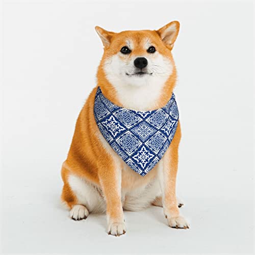 Stilisierte Blumen Vintage Boho Hundehalstücher, dreieckiger wendbarer Haustierschal für Jungen und Mädchen, Halstuch für kleine, mittelgroße und extra große Hunde von Oudrspo