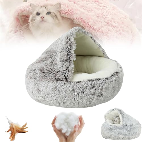 Cozy Cocoon Pet Bed - Cozy Cocoon Pet Bed for Dogs, Fido Faves Cozy Nook Dog Bed, Winter Pet Plush Bed, Fidofaves Cozy Nook Bed, Round Fluffy Warm Cat Beds with Hooded Cover (XL, A Short Velvet) von Oueet