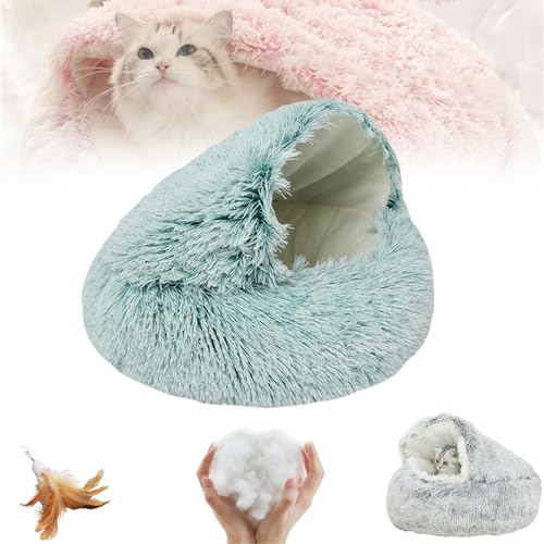 Cozy Cocoon Pet Bed - Cozy Cocoon Pet Bed for Dogs, Fido Faves Cozy Nook Dog Bed, Winter Pet Plush Bed, Fidofaves Cozy Nook Bed, Round Fluffy Warm Cat Beds with Hooded Cover (XL, B Short Velvet) von Oueet