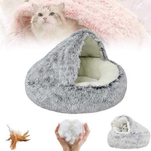 Cozy Cocoon Pet Bed - Cozy Cocoon Pet Bed for Dogs, Fido Faves Cozy Nook Dog Bed, Winter Pet Plush Bed, Fidofaves Cozy Nook Bed, Round Fluffy Warm Cat Beds with Hooded Cover (XL, C Short Velvet) von Oueet