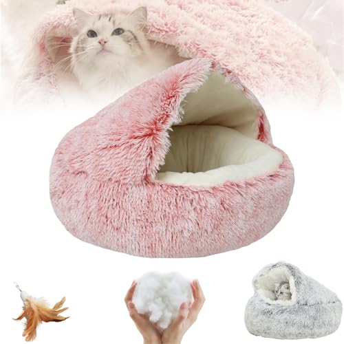 Cozy Cocoon Pet Bed - Cozy Cocoon Pet Bed for Dogs, Fido Faves Cozy Nook Dog Bed, Winter Pet Plush Bed, Fidofaves Cozy Nook Bed, Round Fluffy Warm Cat Beds with Hooded Cover (XL, D Short Velvet) von Oueet