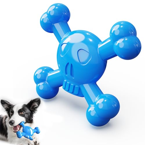 Ouilter Hundespielzeug für aggressive Kauer, Hundespielzeug für große Hunde, robustes Nylon, Schädelform, Kauspielzeug mit Speckgeschmack, Blau Ouilter Hundespielzeug für aggressive Kauer, Hundespielzeug für große Hunde, robustes Nylon, Schädelform, Kauspielzeug mit Speckgeschmack, Blau von Ouilter