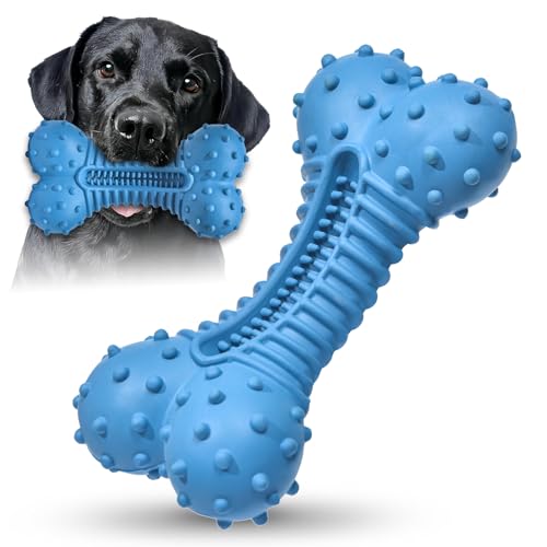Ouilter Hundespielzeug für aggressive Kauer, Kauspielzeug für mittelgroße und große Hunde, langlebiges Naturkautschuk-Hundespielzeug mit Speckgeschmack, unzerstörbares Hundespielzeug, Blau Ouilter Hundespielzeug für aggressive Kauer, Kauspielzeug für mittelgroße und große Hunde, langlebiges Naturkautschuk-Hundespielzeug mit Speckgeschmack, unzerstörbares Hundespielzeug, Blau von Ouilter