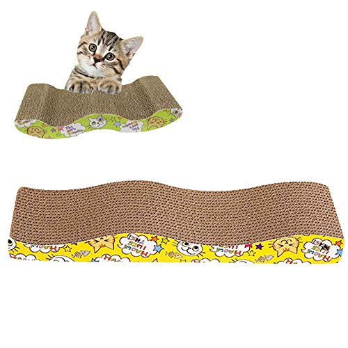 Pet Scratch Board S-förmige Haustier-Katzen-Comfort Scratch Scratcher Kratzbrett Pad Matte Catnip Bed Karton von Oulensy
