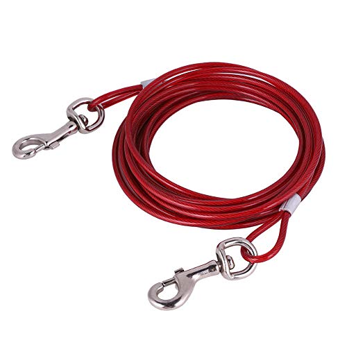 2 Farben Lange Stahldraht Hundeleine Starkes Haustier Sicherheitskabel Seil Hundegürtel Haustier führt Seil für Hunde Walking Training von Oumefar