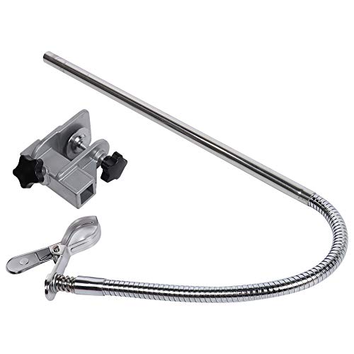 Oumefar Flexibler Fellpflegetisch aus Edelstahl mit Clip, rutschfest, für Haartrockner, Halterung für Hände frei mit Haltearmen mit Klemmen von Oumefar
