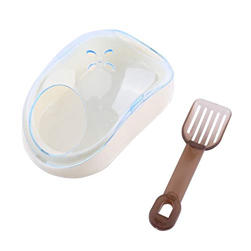 Oumefar Hamster Badezimmer Kunststoff Haustier Badewanne Mausform Sand Bad Behälter Sauna Toilette Waschraum Box mit Schaufel für Kleintiere Hamster Toilette Hamster Sand Bad(Blau) von Oumefar