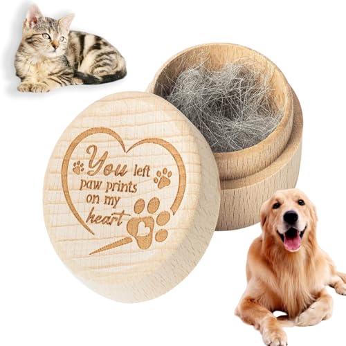 Aufbewahrungsbox für Tierhaare, Holz-Asche, Gedenkbox für Tierhaare, Hunde- und Katzenhaare, Haustierurnen für Asche, Haustier-Urne, Katzenurne, Erinnerungsglas, personalisierte Erinnerungsbox von Oumun