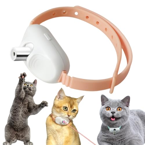 Katzenhalsband-Zeiger-Spielzeug, Katzenhalsband, rotes Punkt-Spielzeug für Indoor-Katzen, wiederaufladbares Zeigerhalsband für Katzen, tragbares Katzenhalsband, Katzenjagd-Spielzeug, von Oumun