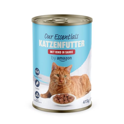 by Amazon Katzen Nassfutter Häppchen mit Rind in Sauce, 415g, 1er-Pack von by Amazon
