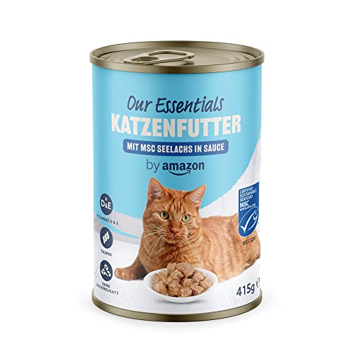 by Amazon Katzen Nassfutter Häppchen, Seelachs in Sauce, 415g, 1er-Pack von by Amazon