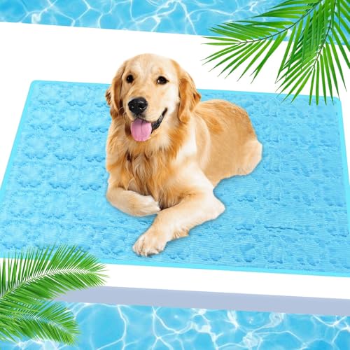 Ourdort Kühlmatte für Hunde & Katzen, 55x70 cm, Selbstkühlend Kältematte, Waschbar Welpenunterlagen, Haustier Kühlmatte Eisauflage von Ourdort