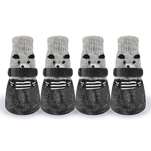 Hundesocken, schützende Hundeschuhe für große und mittelgroße Hunde, 100 % Baumwolle, Hundesocken für den Innen- und Außenbereich, Größe M, Schwarz Hundesocken, schützende Hundeschuhe für große und mittelgroße Hunde, 100 % Baumwolle, Hundesocken für den Innen- und Außenbereich, Größe M, Schwarz von Oushebck