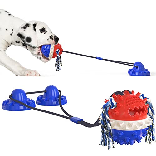 Oushebck Hundespielzeug aus Seil, langlebig, mit Saugnapf, Kauspielzeug, interaktives Hundespielzeug, Saugnapf (a) von Oushebck