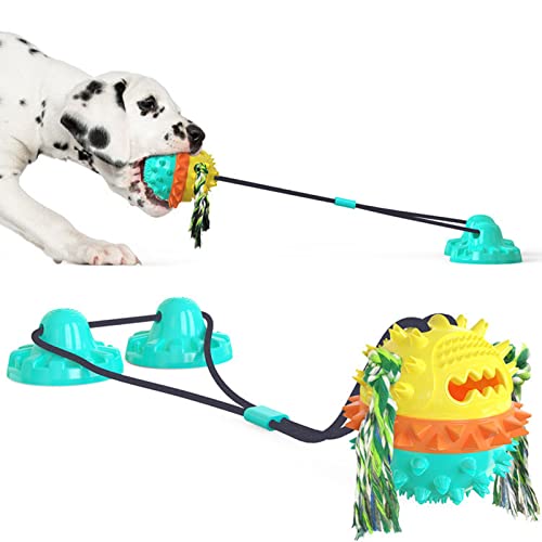 Oushebck Hundespielzeug aus Seil, langlebig, mit Saugnapf, Kauspielzeug, interaktives Hundespielzeug, Saugnapf (b) von Oushebck