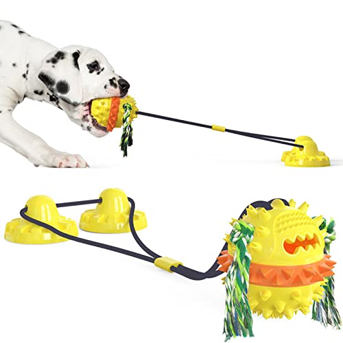 Oushebck Hundespielzeug aus Seil, langlebig, mit Saugnapf, Kauspielzeug, interaktives Hundespielzeug, Saugnapf (c) von Oushebck