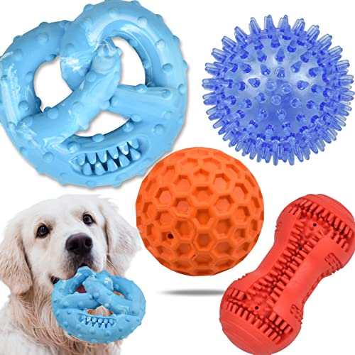 Hundespielzeug Unzerstörbar Kauspielzeug Hund - 4 Stück aus Hartgummi mit Konvexes Design stark interaktives Spielzeug für große kleine Hunde, Zähne reinigen und Zahnfleisch massieren Hundespielzeug Unzerstörbar Kauspielzeug Hund - 4 Stück aus Hartgummi mit Konvexes Design stark interaktives Spielzeug für große kleine Hunde, Zähne reinigen und Zahnfleisch massieren von Ousiya