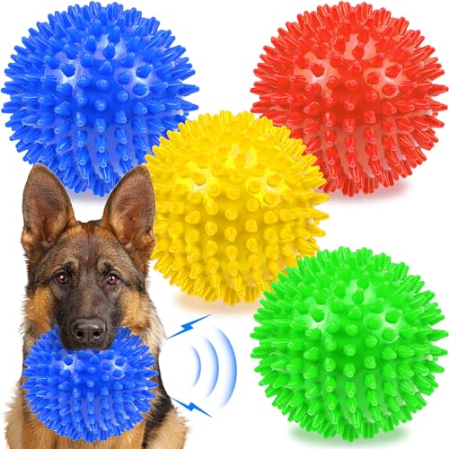 Ousiya 4.5" Hundespielzeug Ball Kauspielzeug für Zahnen, BPA frei ungiftig,Spikey Hund Bälle für mittlere, große & kleine Hunde, langlebige Hundespielzeug für Aggressive Kau Ousiya 4.5" Hundespielzeug Ball Kauspielzeug für Zahnen, BPA frei ungiftig,Spikey Hund Bälle für mittlere, große & kleine Hunde, langlebige Hundespielzeug für Aggressive Kau von Ousiya