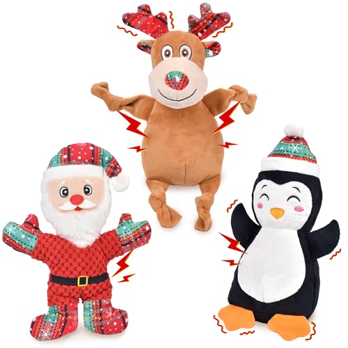Ousiya Hunde-Weihnachtsspielzeug mit Quietscher, 3er Pack Quietschendes Hunde-Weihnachtsspielzeug Haustier Plüschspielzeug Interaktiv Dauerhaftes Kauspielzeug für mittlere kleine Hunde Ousiya Hunde-Weihnachtsspielzeug mit Quietscher, 3er Pack Quietschendes Hunde-Weihnachtsspielzeug Haustier Plüschspielzeug Interaktiv Dauerhaftes Kauspielzeug für mittlere kleine Hunde von Ousiya