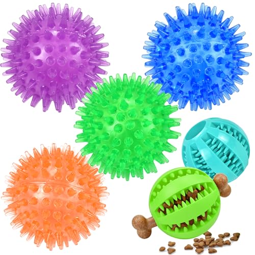 Ousiya 6-Pack Quietschende Hundebälle Hundespielzeug Bälle Stachelige Hundebälle Leckerlispender Hundeball Hundespielzeug Puzzle-Spielzeug für kleine und mittlere Bälle Ousiya 6-Pack Quietschende Hundebälle Hundespielzeug Bälle Stachelige Hundebälle Leckerlispender Hundeball Hundespielzeug Puzzle-Spielzeug für kleine und mittlere Bälle von Ousiya