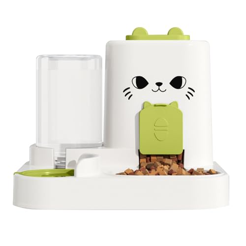 1.6L Auto Gravity Pet Feeder and 0.6L Water Dispenser Set, Hanging Automatic Pet Food Water Dispenser, Cage Cat Dog Food and Water Dispenser for Kitten Puppy Bunny Guinea Pig (Green) von Outamateur