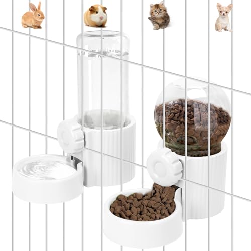 Automatischer Wasserspender zum Aufhängen, 1 l automatischer Schwerkraft-Haustier-Futterspender und 1 l Wasserspender-Set, 963.9 g Käfig, Katzen-, Hundefutter- und Wasserspender für Kätzchen, Welpen, Automatischer Wasserspender zum Aufhängen, 1 l automatischer Schwerkraft-Haustier-Futterspender und 1 l Wasserspender-Set, 963.9 g Käfig, Katzen-, Hundefutter- und Wasserspender für Kätzchen, Welpen, von Outamateur