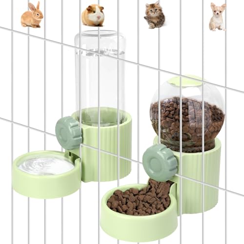 Automatischer Wasserspender zum Aufhängen, 1 l automatischer Schwerkraft-Haustier-Futterspender und 1 l Wasserspender-Set, 963.9 g Käfig, Katzen-, Hundefutter- und Wasserspender für Kätzchen, Welpen, Automatischer Wasserspender zum Aufhängen, 1 l automatischer Schwerkraft-Haustier-Futterspender und 1 l Wasserspender-Set, 963.9 g Käfig, Katzen-, Hundefutter- und Wasserspender für Kätzchen, Welpen, von Outamateur