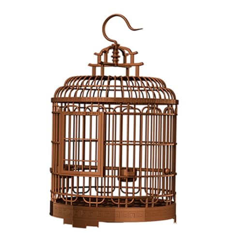 Outanaya Vogelkäfervilla Cockatiel -trägerkäfig Runde Tragbare Vogelkäfig Tragbarer Vogelkäfig Wildvogel -babyträger Conure-käfig Kleiner Vogeltransporter Papageiennest Plastik Light Brown von Outanaya