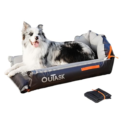 outask Outdoor-Hundebett, wasserdicht, tragbar, Campingbett für Hunde, kühlend, kaufest, mit TPU-Gewebe (L x B x T): 91,9 x 68,1 x 15,2 cm von Outask
