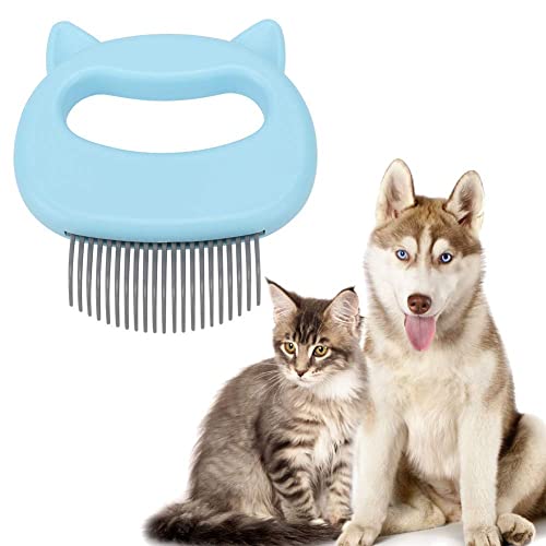 Outbit Massagekamm für Haustiere, Haustier Katzen Bürste Haustier Katze Hund Massage Shell Kamm Pflege Haarentfernungsbürste (Blau) von Outbit