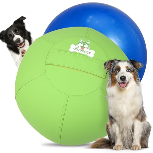 Herding Ball für Hunde, 45,7 cm, strapazierfähiges, zweilagiges Design mit Klettverschluss und Reißverschluss, perfekt für kleine bis mittelgroße Rassen wie Australian Shepherd, Border Collie und von Outdoggy